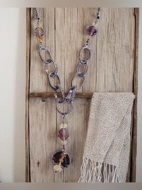 Silpada Sterling Silver and Smoky Quartz  Drop Necklace 17” inches N1454